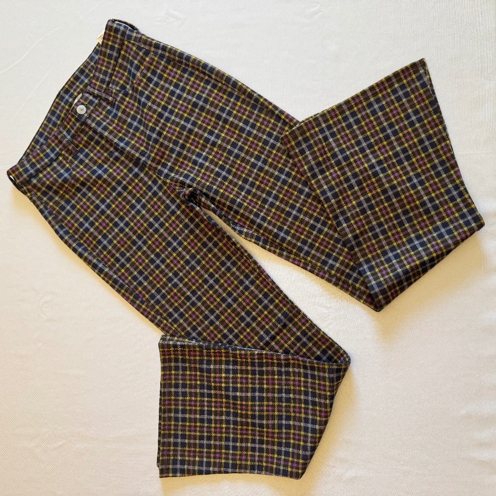 American Eagle Multicolor Plaid Flare Pant
